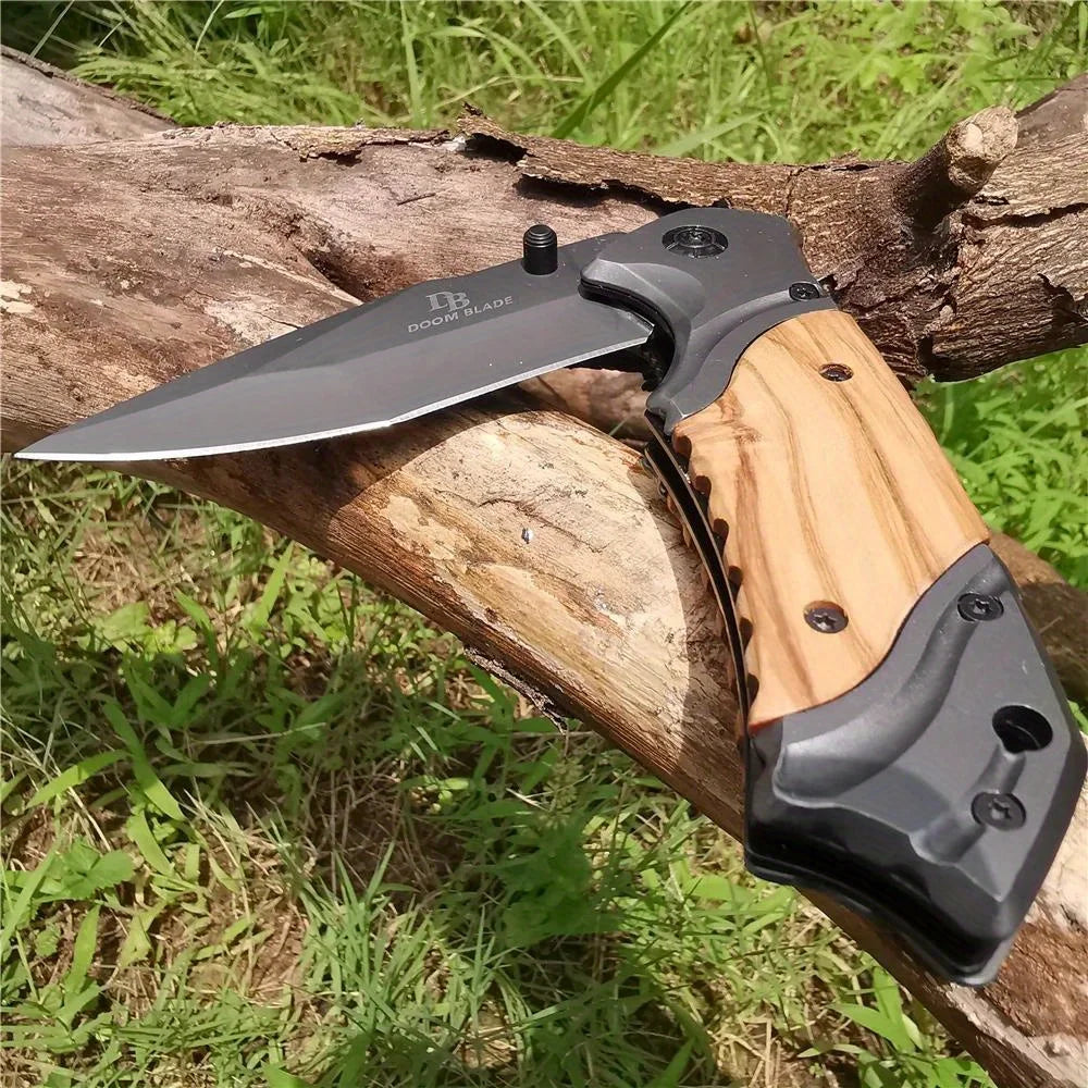 1PC Stainless Steel Folding Knife, Portable Folding Pocket Knife, Multifunctional Fruit Knife for Camping, Fishing, Hiking and O