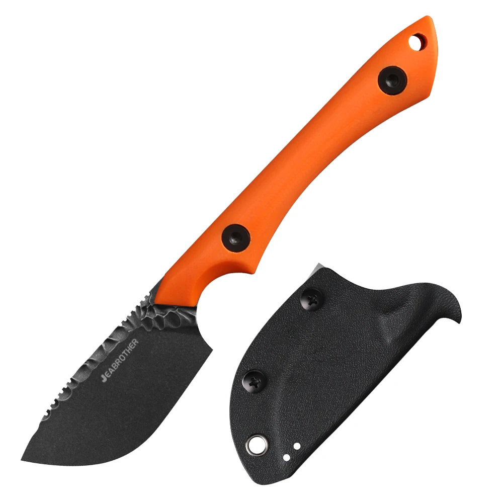 JEABROTHER Pocket Knife, Linen Handle, Fixed Knife, Outdoor Survival, Camping, EDC Tools, Fruit Knife