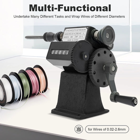 Fishing Line Spooler with Counting Machine, 0-99999 Count Range, Cast Iron Frame, Max Diameter 150mm, Winding Machine for