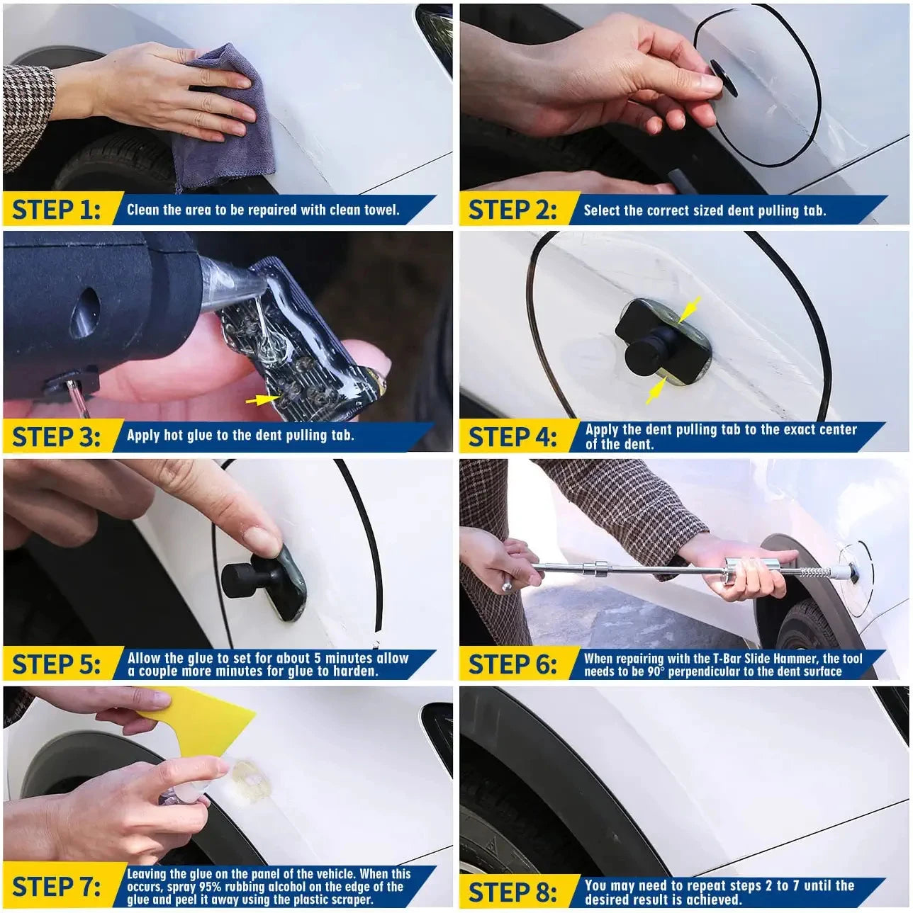 Super PDR Car Body Paintless Dent Repair Tool Auto Hail Dent Removal Kits Professional Dent Puller tools