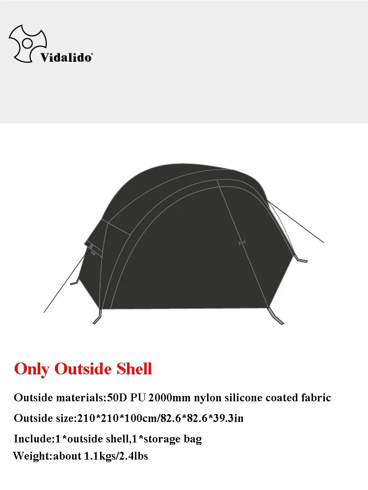 Vidalido Floating Island Tent Cot – Ultralight 1-Person Cot Tent Off-Ground Camping Tents with Mosquito Net & Waterproof Rainfly