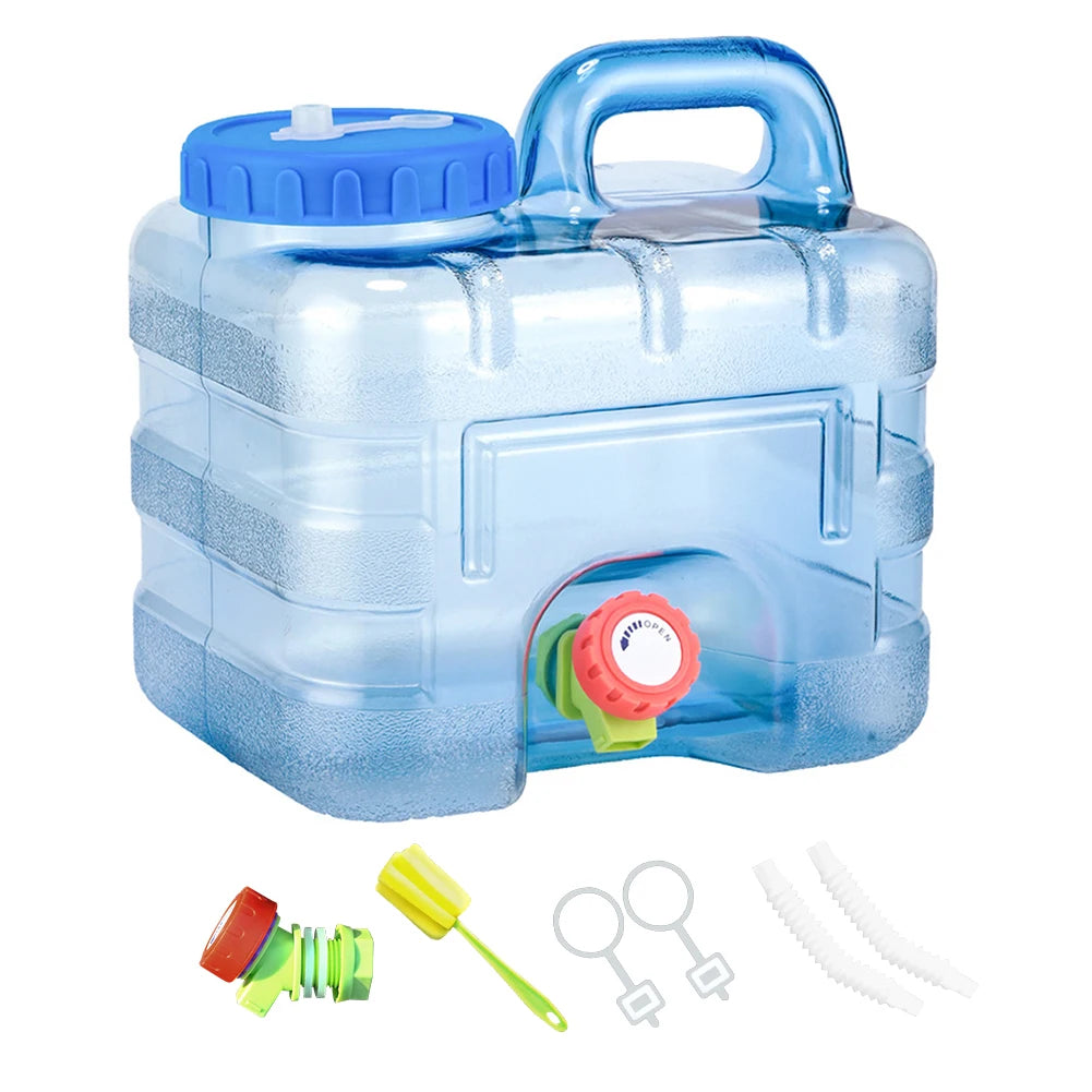 7.5/10/15L Camping Water Container Portable Pure Water Tanks Food Grade Large-Capacity with Faucet Outdoor Supplies