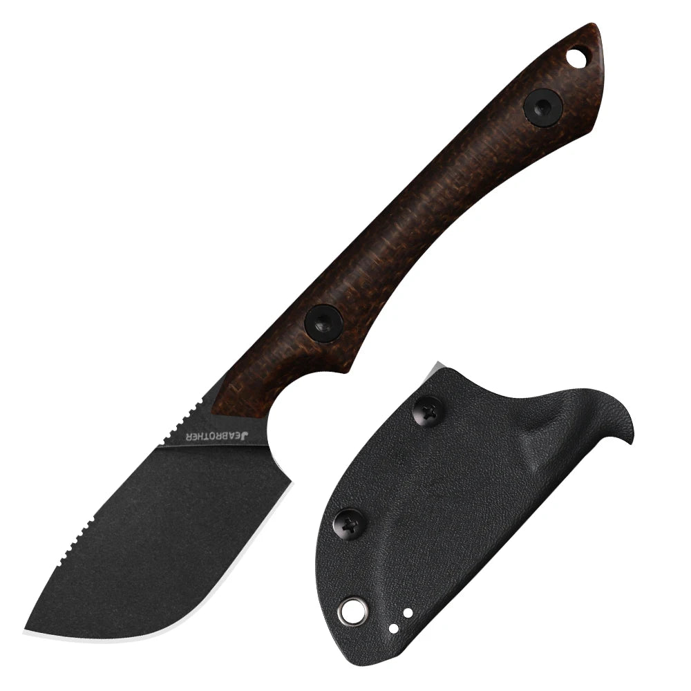 JEABROTHER Pocket Knife, Linen Handle, Fixed Knife, Outdoor Survival, Camping, EDC Tools, Fruit Knife