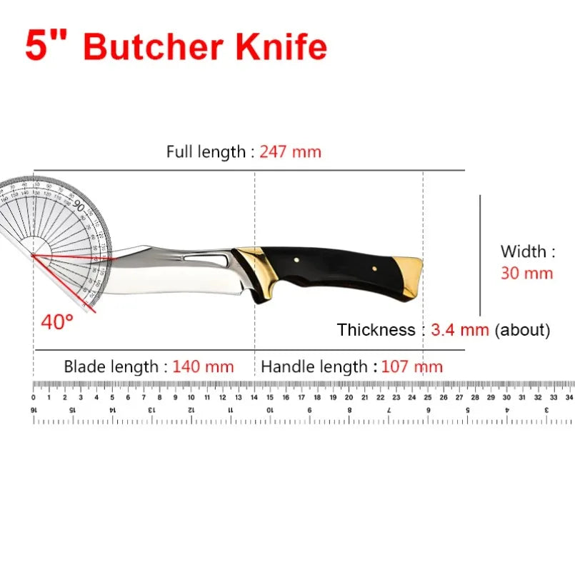 Stainless Steel Hand-forged Boning Knife Multifunctional Butcher Meat Cleaver Bone Kitchen BBQ Knife Chef Slicing Cooking Knife
