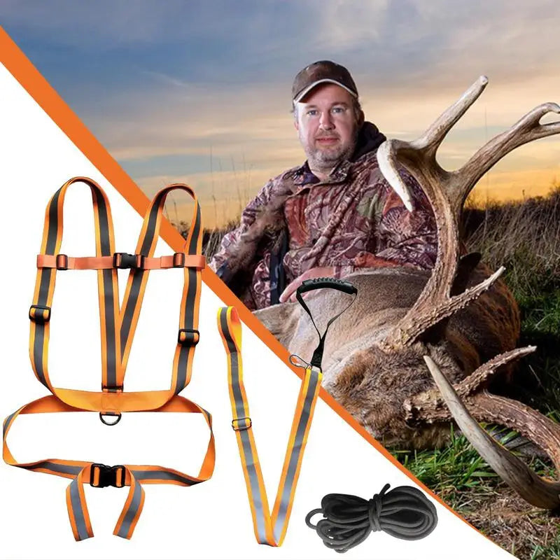 Deer Drag Harness Deer Tow Rope Reflective Deer Hunting Harness Heavy-Duty Deer Traction Strap Sturdy For Hunting Gear