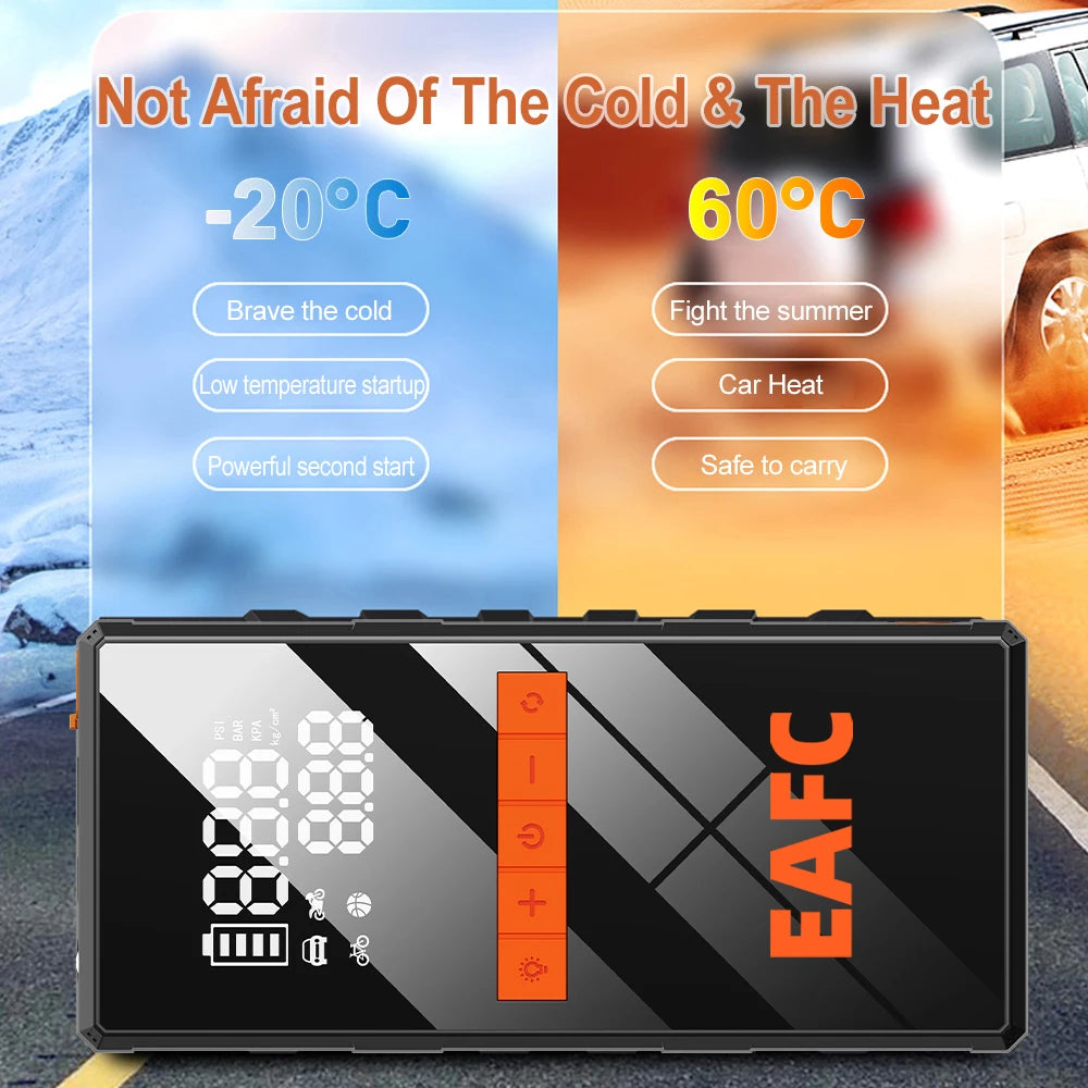 1200A Car Jump Starter 150PSI Tire Inflator 4 In 1 Multifunctional Automotive Emergency Power Power Bank Air Pump with EVA Box