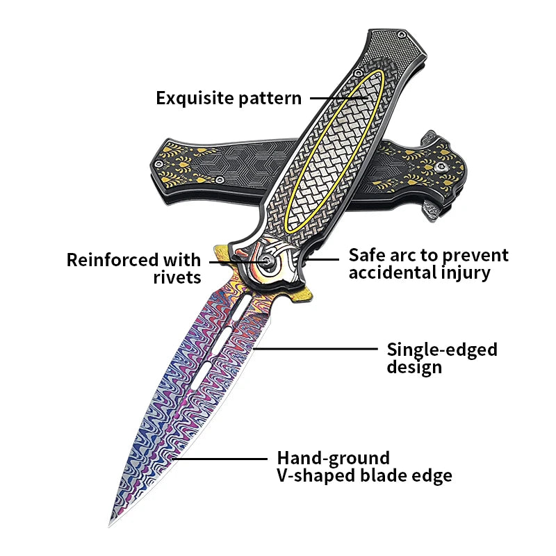 Lightweight tactical camping knife suitable for everyday carry, hunting, survival and self-defense