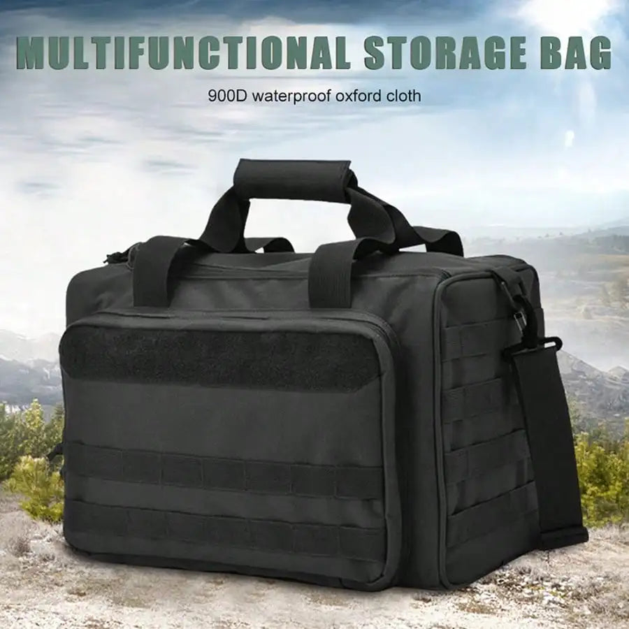 Military Style 30L Tactical Shooting Range Duffle Bag, Outdoor Hunting Hiking Backpack with Multi Compartments and Straps
