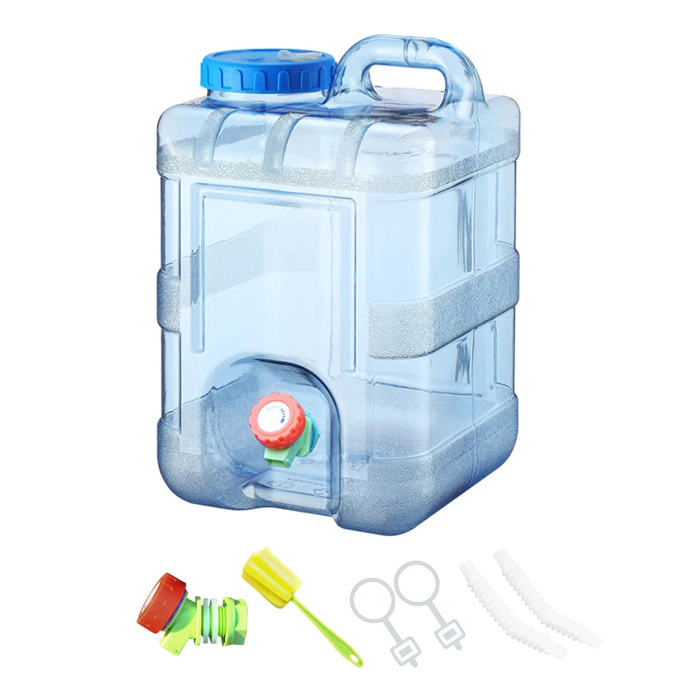 7.5/10/15L Camping Water Container Portable Pure Water Tanks Food Grade Large-Capacity with Faucet Outdoor Supplies