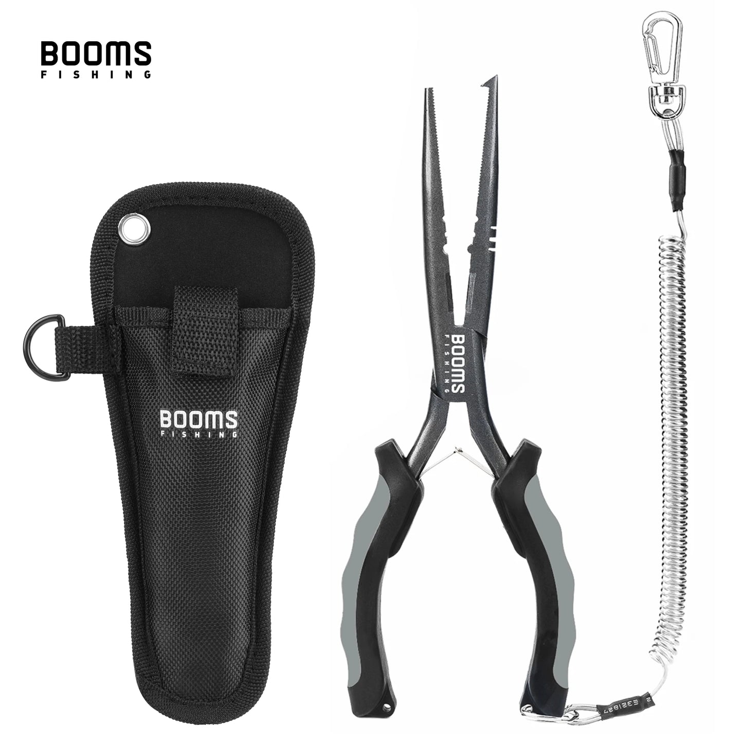 Booms Fishing F03 Multifunction Fishing Pliers Tools 23.5cm Straight Long Nose Stainless Steel Line Cutter Scissors Tools