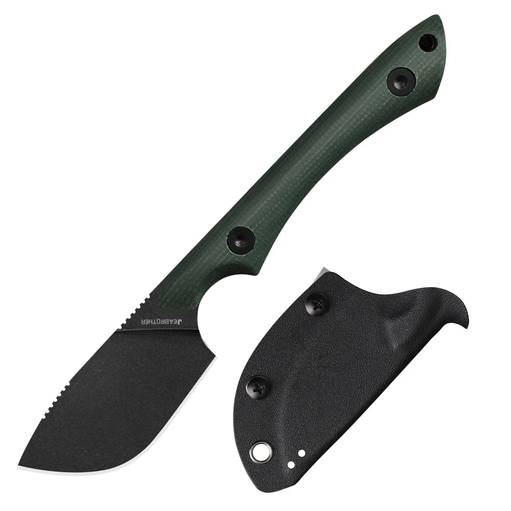 JEABROTHER Pocket Knife, Linen Handle, Fixed Knife, Outdoor Survival, Camping, EDC Tools, Fruit Knife