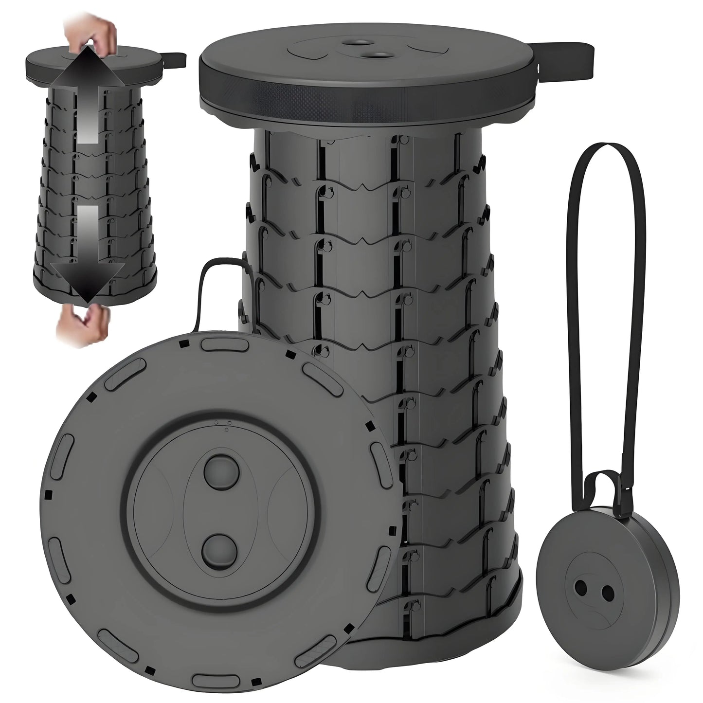 Heavy-Duty Portable Folding Stool | 440lb Capacity Compact Camping Seat | Lightweight for Fishing Hiking & Outdoor Events