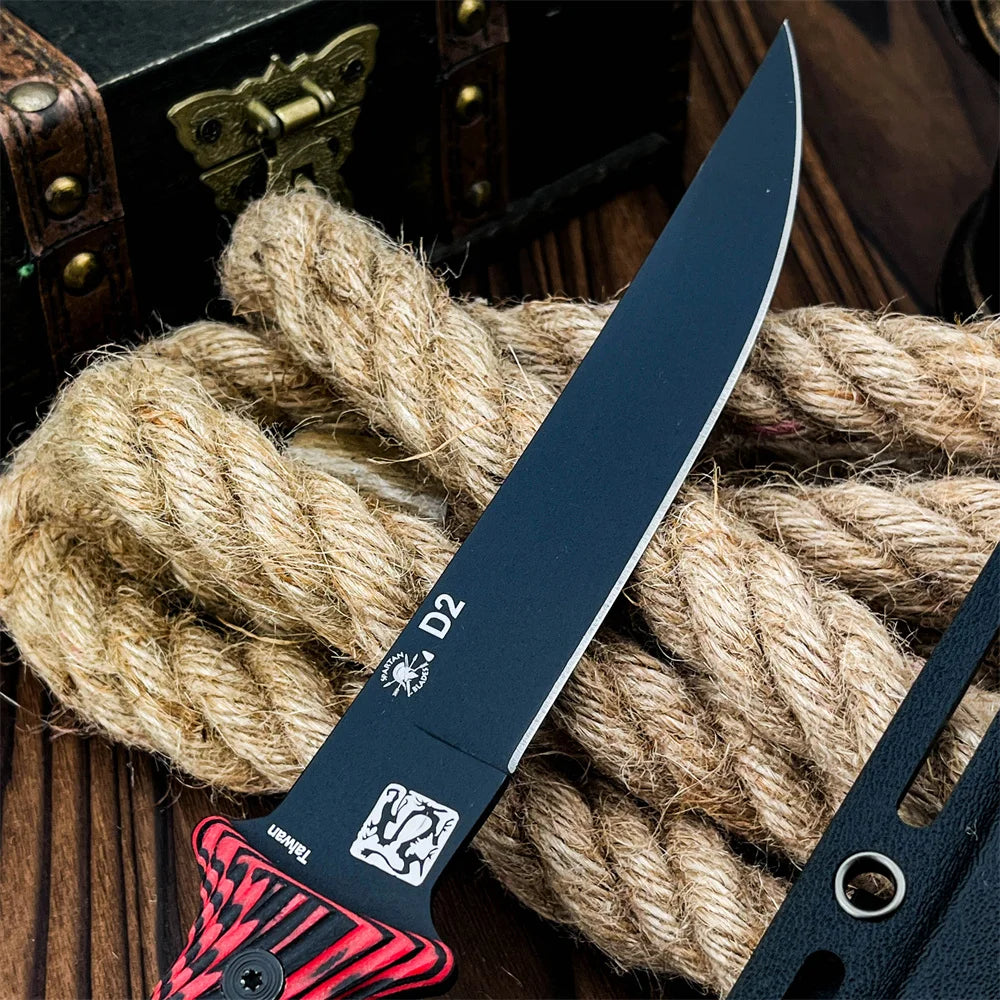 11.4inch High Quality Fixed Blade Knife with Sheath D2 Steel Blade G10 Handle Outdoor Camping Knife Hunting Knife