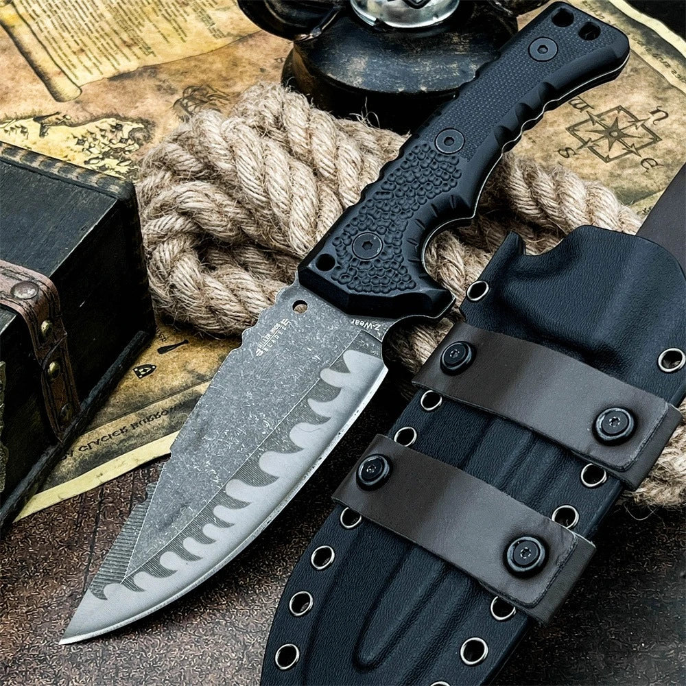 M27N Tactical Survival Knife 8Cr13Mov Nylon Fiber Handle Suitable for Outdoor Fishing and Camping Men's Heavy-Duty Knives
