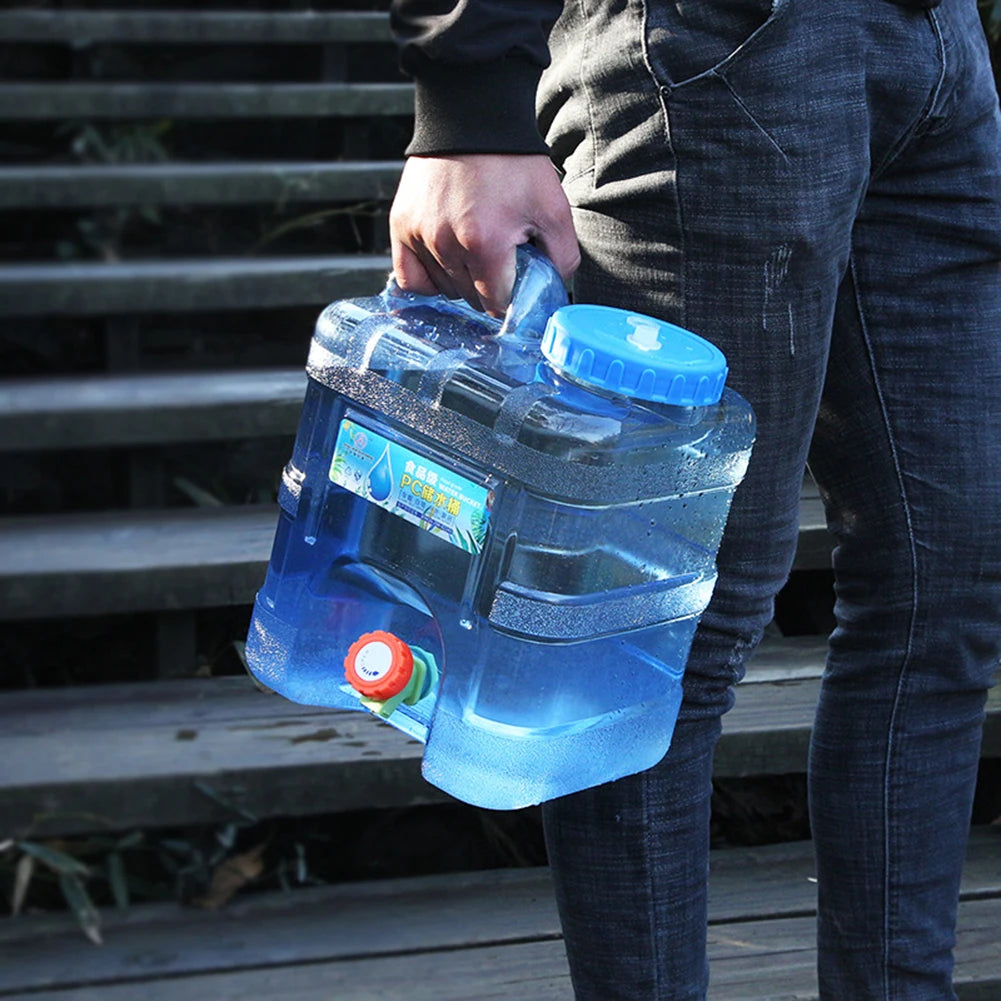 7.5/10/15L Camping Water Container Portable Pure Water Tanks Food Grade Large-Capacity with Faucet Outdoor Supplies