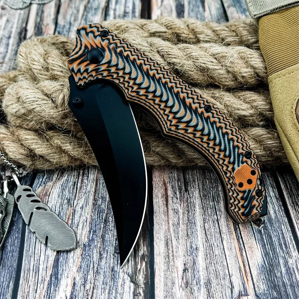 High Quality Folding Knife G10 Handle D2 Steel Blade EDC Survival Tool Outdoor Portable Camping Knife Gift