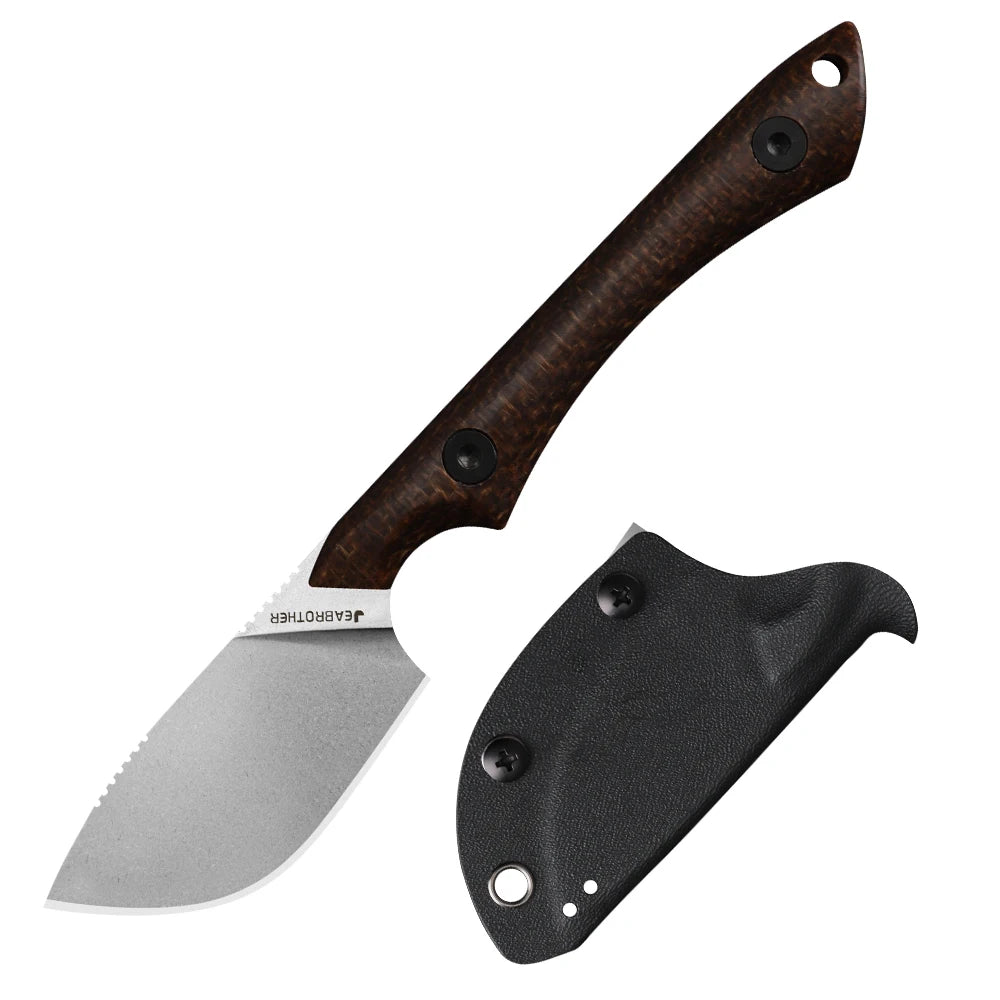 JEABROTHER Pocket Knife, Linen Handle, Fixed Knife, Outdoor Survival, Camping, EDC Tools, Fruit Knife