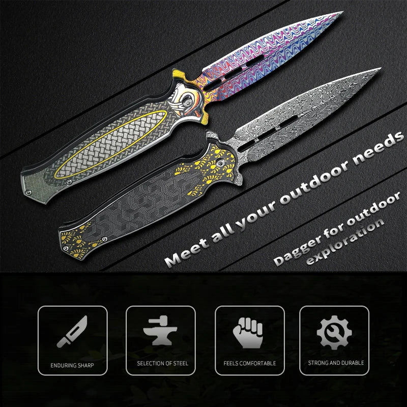Lightweight tactical camping knife suitable for everyday carry, hunting, survival and self-defense