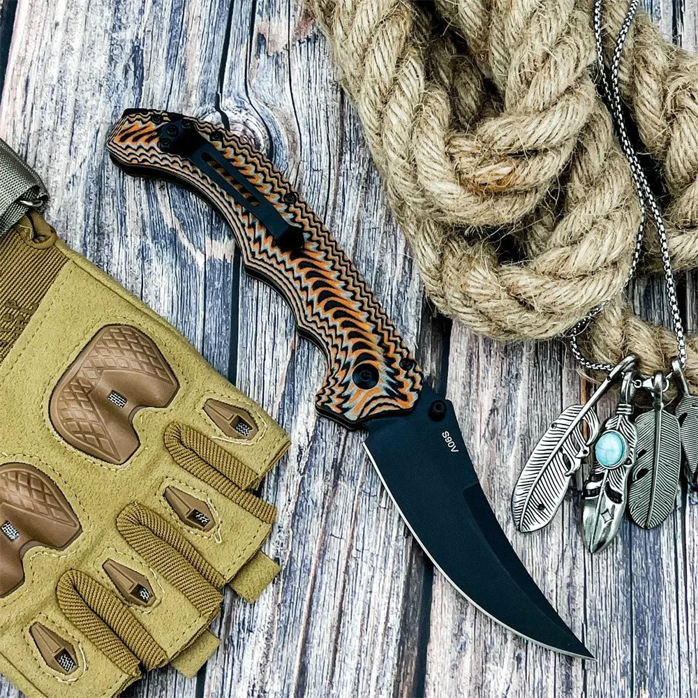 High Quality Folding Knife G10 Handle D2 Steel Blade EDC Survival Tool Outdoor Portable Camping Knife Gift