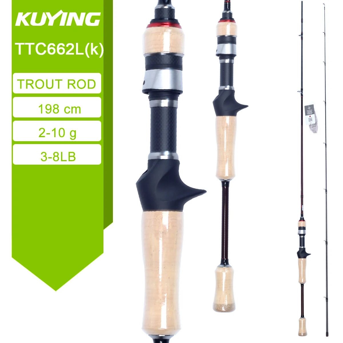 Deliver from USA KUYING TETON TTC662L TTC632UL TTS662L TTC602LS TTS602LS Fishing Lure Rod Casting Spinning River Stream Carbon