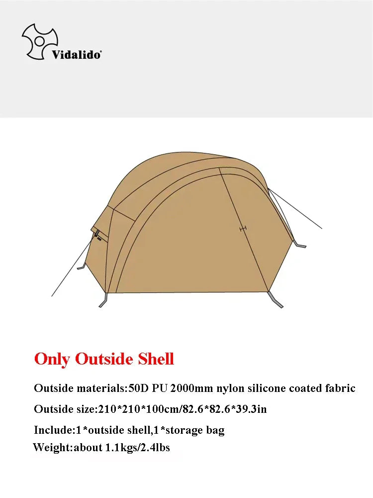 Vidalido Floating Island Tent Cot – Ultralight 1-Person Cot Tent Off-Ground Camping Tents with Mosquito Net & Waterproof Rainfly