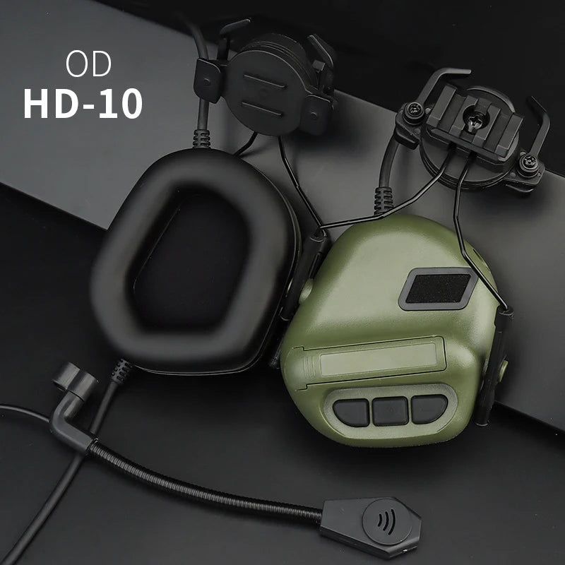 Tactical Helmet Headset with Fast Helmet Rail Adapter Military Airsoft Communication Headphone Outdoor Hunting Shooting Headset
