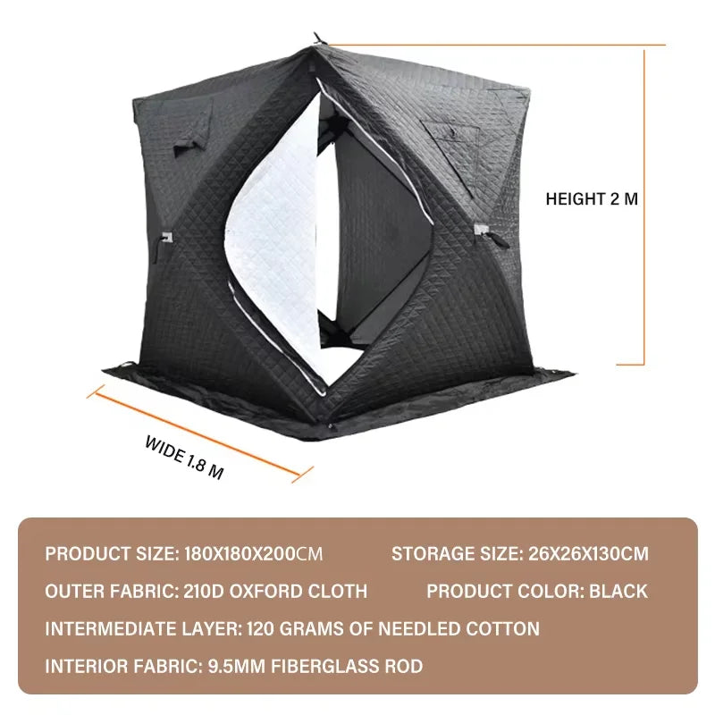 Outdoor Winter Thickened Insulated Ice Fishing Tent Camping Gear Warm And Cold Resistant Fishing Shelter for Cold Weather