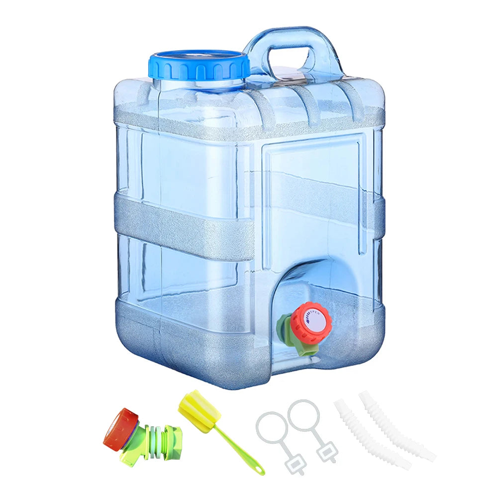 7.5/10/15L Camping Water Container Portable Pure Water Tanks Food Grade Large-Capacity with Faucet Outdoor Supplies