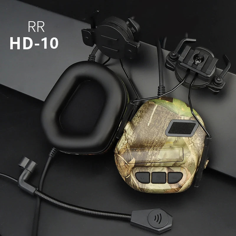 Tactical Helmet Headset with Fast Helmet Rail Adapter Military Airsoft Communication Headphone Outdoor Hunting Shooting Headset