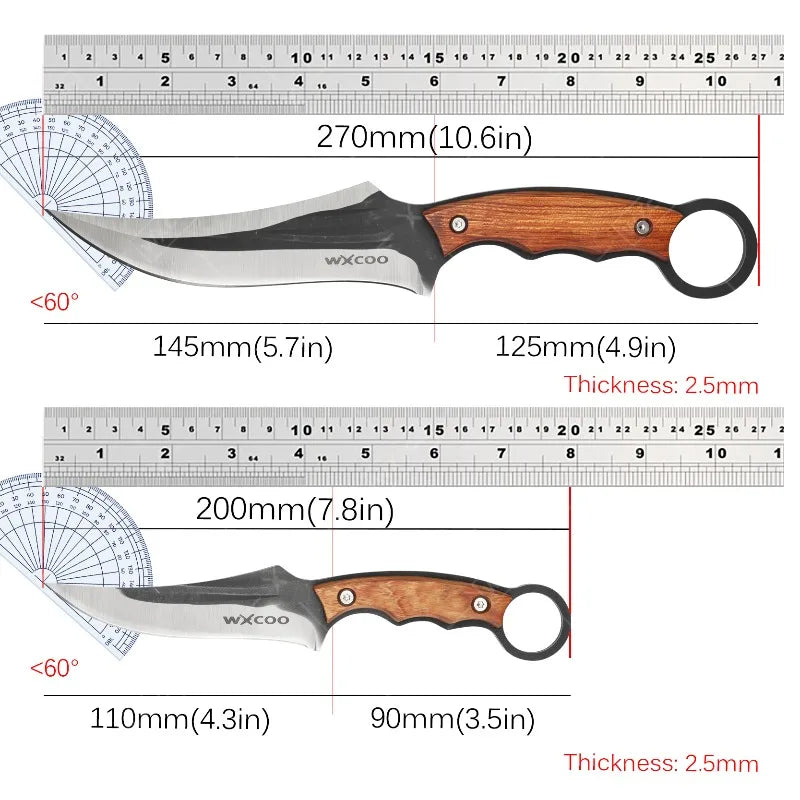 WXCOO Hand-Forged Kitchen Knife Multifunctional Boning Meat Cleaver Knife Stainless Steel Fruit Slicing BBQ Knife with Sheath
