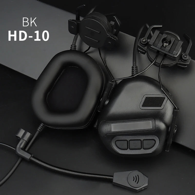 Tactical Helmet Headset with Fast Helmet Rail Adapter Military Airsoft Communication Headphone Outdoor Hunting Shooting Headset