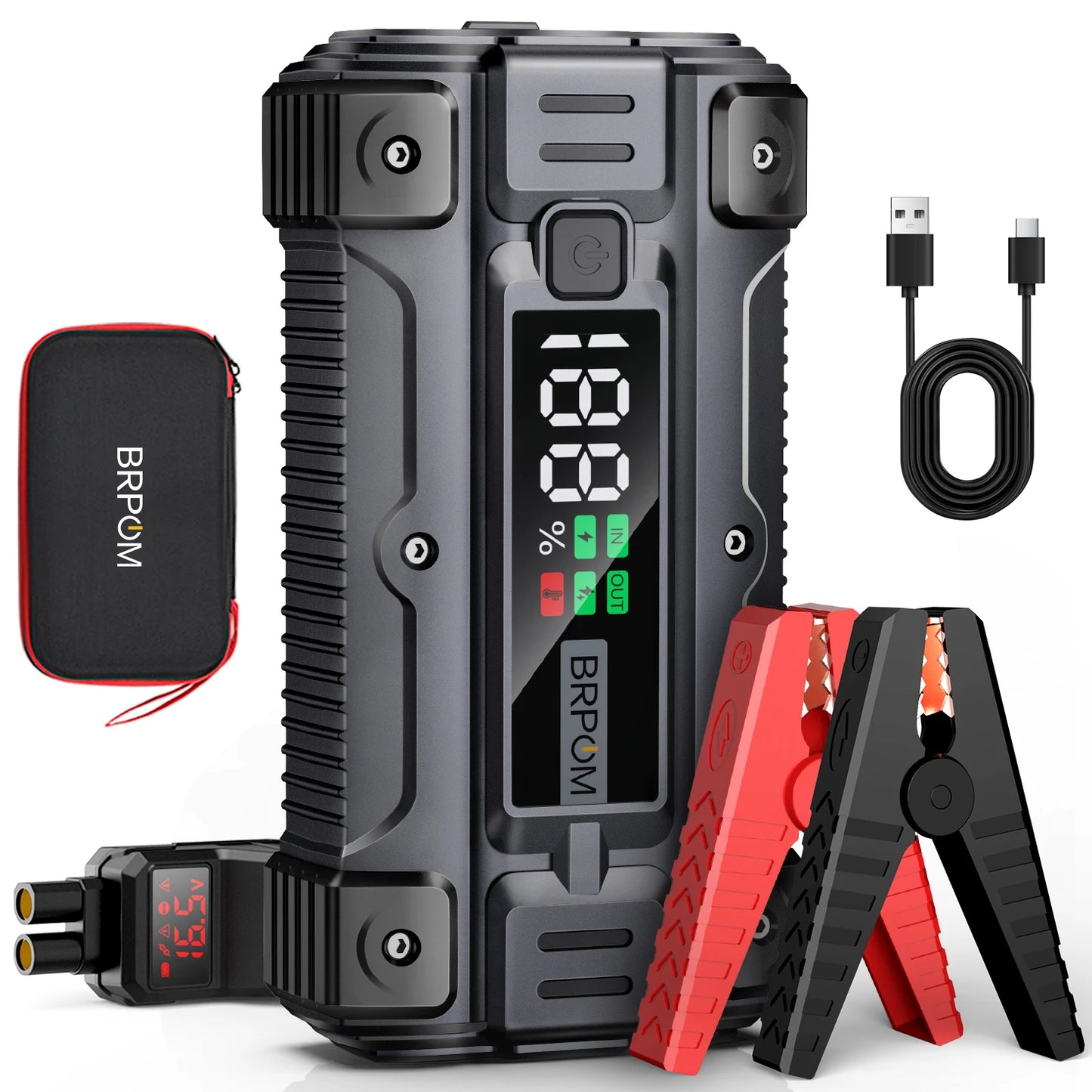 Car Jump Starter 5000A/4000A Battery Charger Emergency Power Bank Booster for 12V Gasoline and Diesel Vehicles Starting