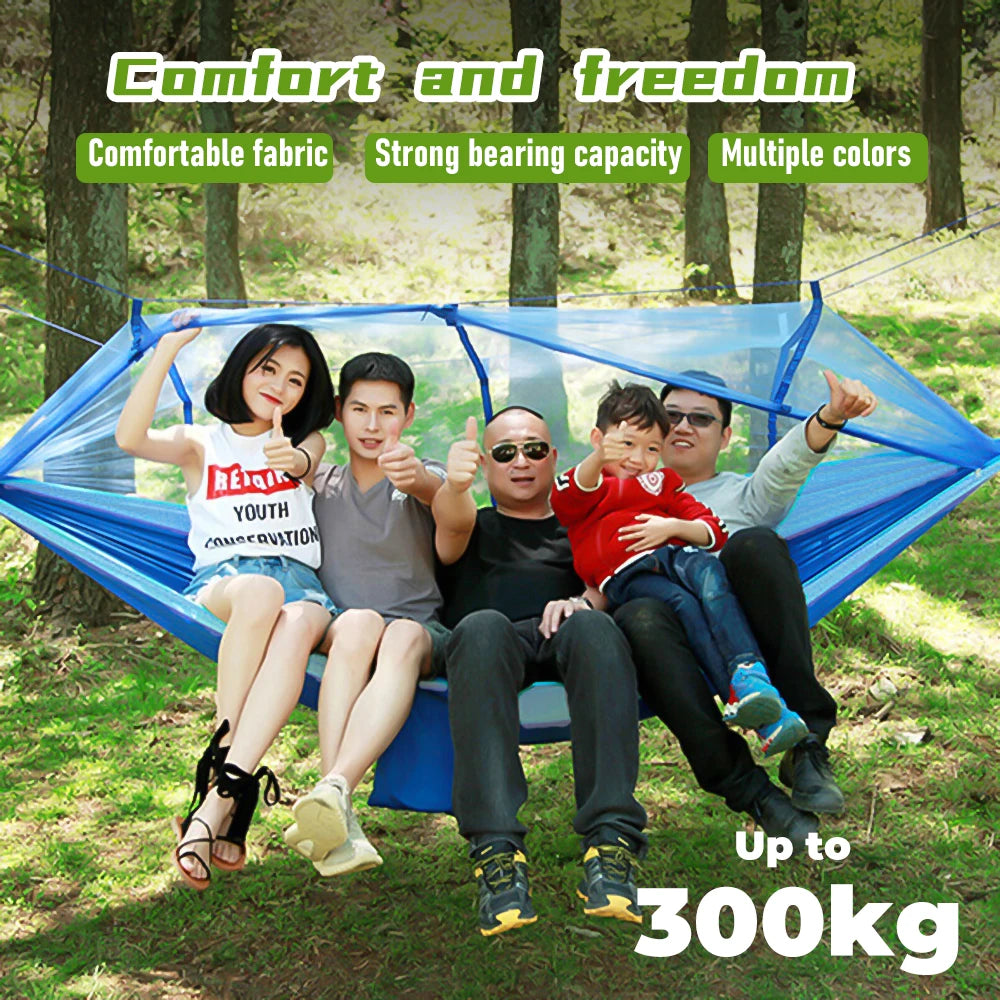 Camping Hammock with Mosquito Net Hanging Sleeping Tent Portable Hammock  260*140cm Outdoor Travel Tourist Nature Hike