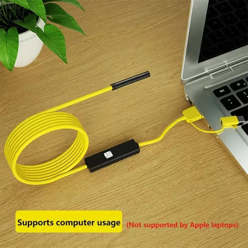 HD Dual Lens Endoscope Camera for iPhone HUAWEI XIAOMI PC Borescope Inspection Mini Camera Light 3 IN 1 Port or Lightning Port