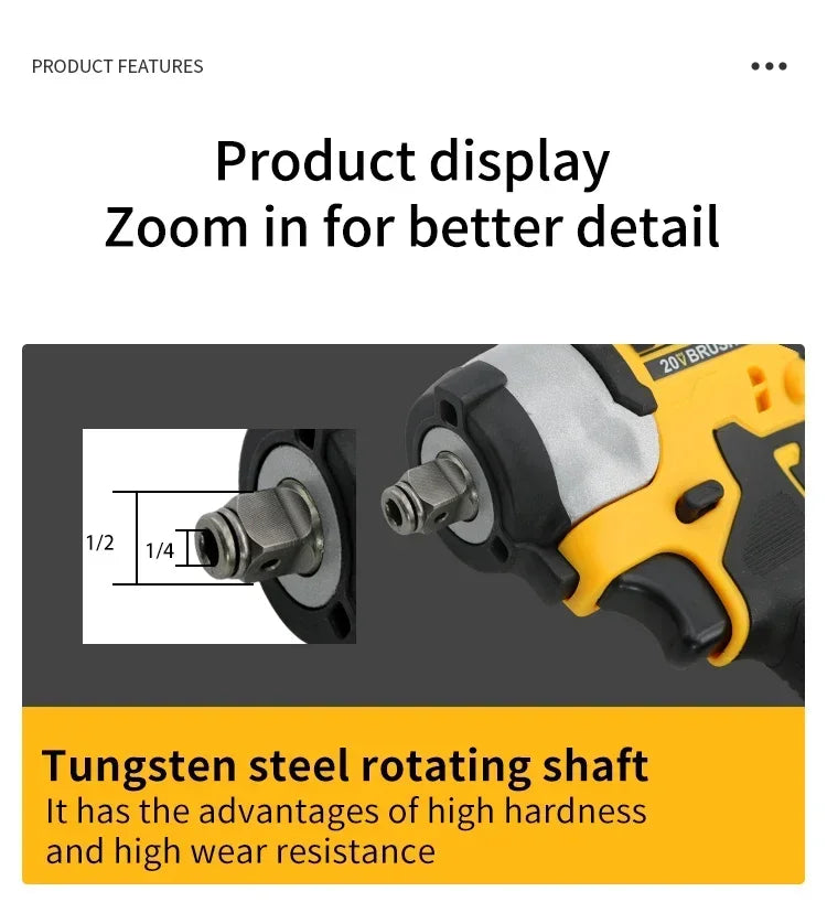 DEWALT DCF922 Wireless Impact Wrench Rechargeable High Torque 406Nm(Reverse) 1/2" 2500 PRM Universal 20V Battery Power Tools