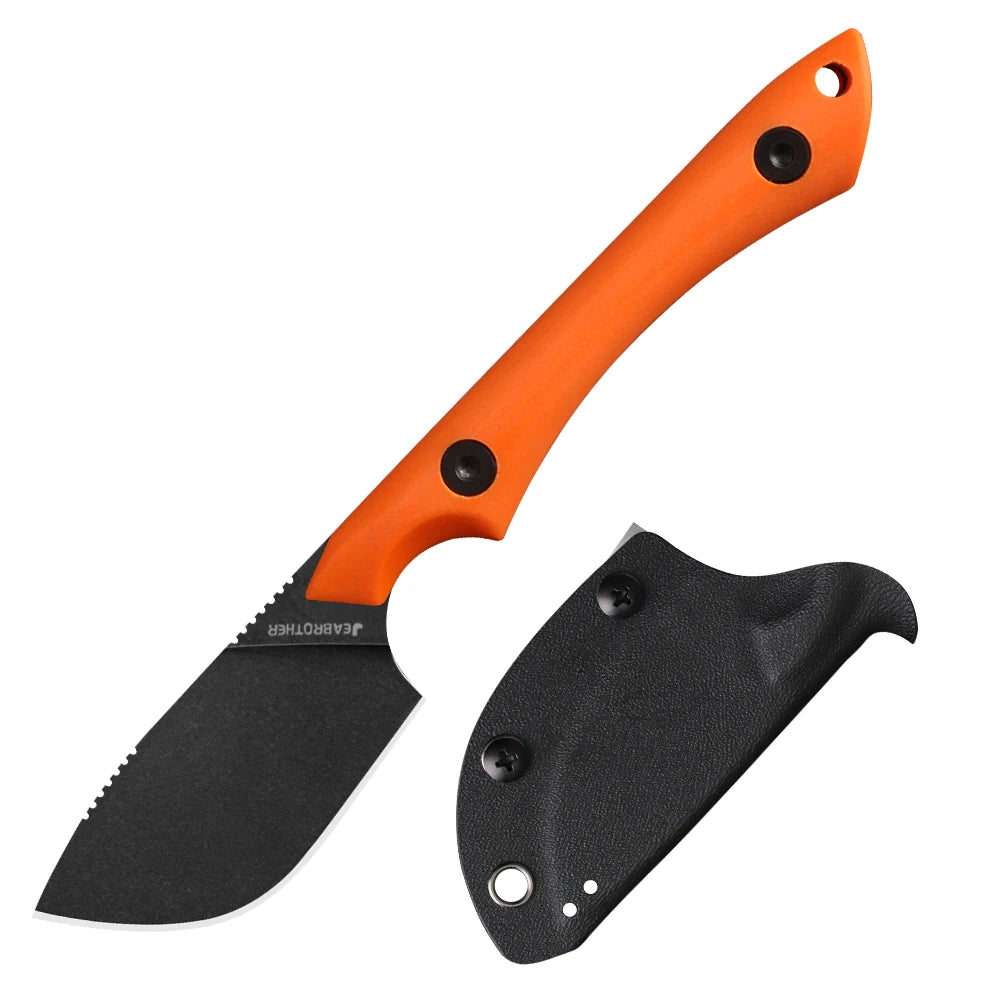 JEABROTHER Pocket Knife, Linen Handle, Fixed Knife, Outdoor Survival, Camping, EDC Tools, Fruit Knife