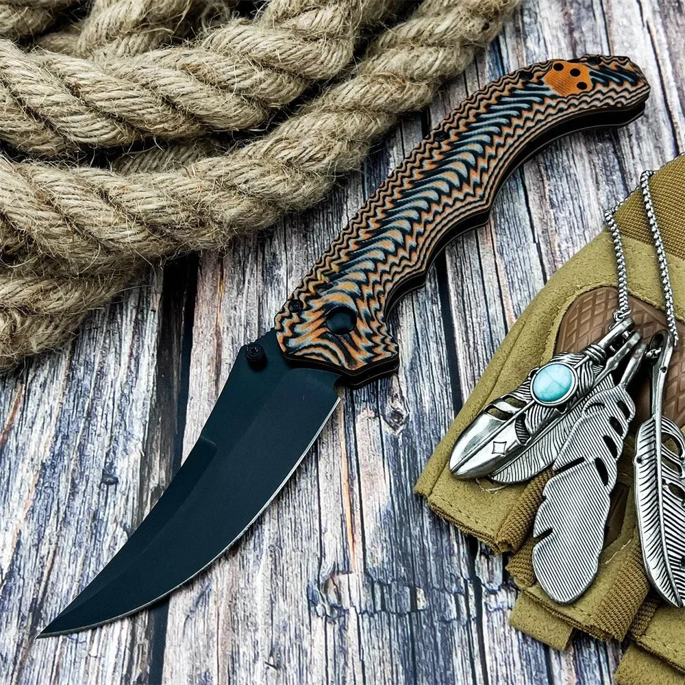 High Quality Folding Knife G10 Handle D2 Steel Blade EDC Survival Tool Outdoor Portable Camping Knife Gift