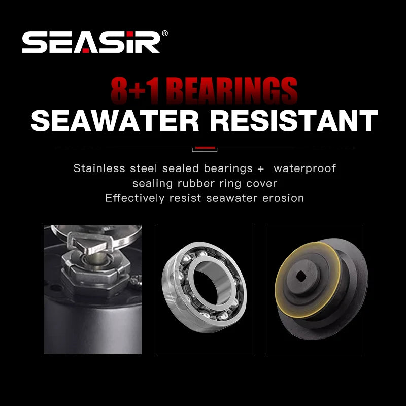 Seasir Prospec Spining Reel P-Series Ultralight Carbon Fiber Washers 8+1BB Max Drag 9Kg Freshwater Saltwater Fishing Coil