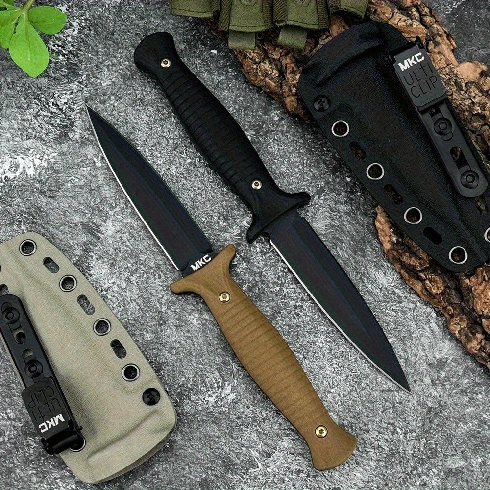 MKC V24 Multi-fuctional Fixed Blade Knife G10 Handle 9Cr13Mov Blade with Sheath Outdoor Underbrush Climbing Hunting Durable Tool