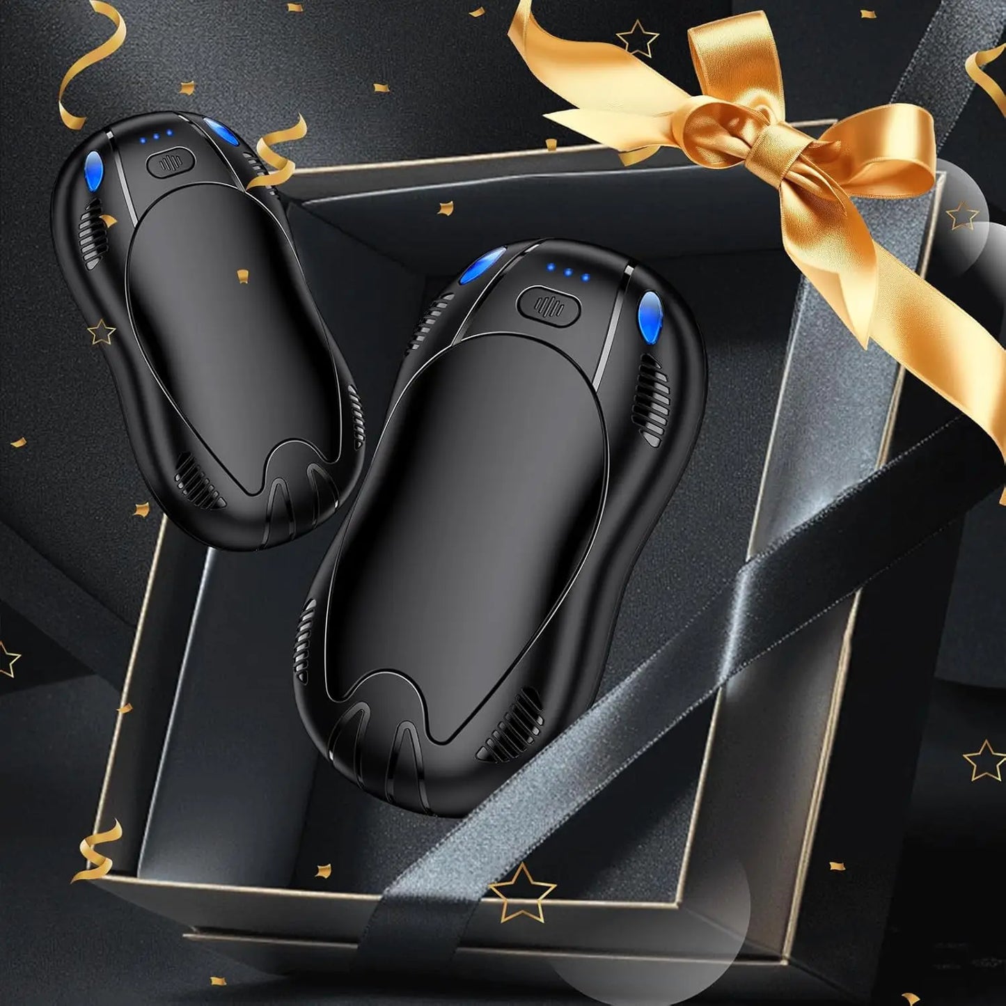 Hand Warmers Rechargeable 10000mAh 2 Pack, Double Side 3 Levels Heating , for Christmas Gifts, Work, Outdoor, Golf, Hunting