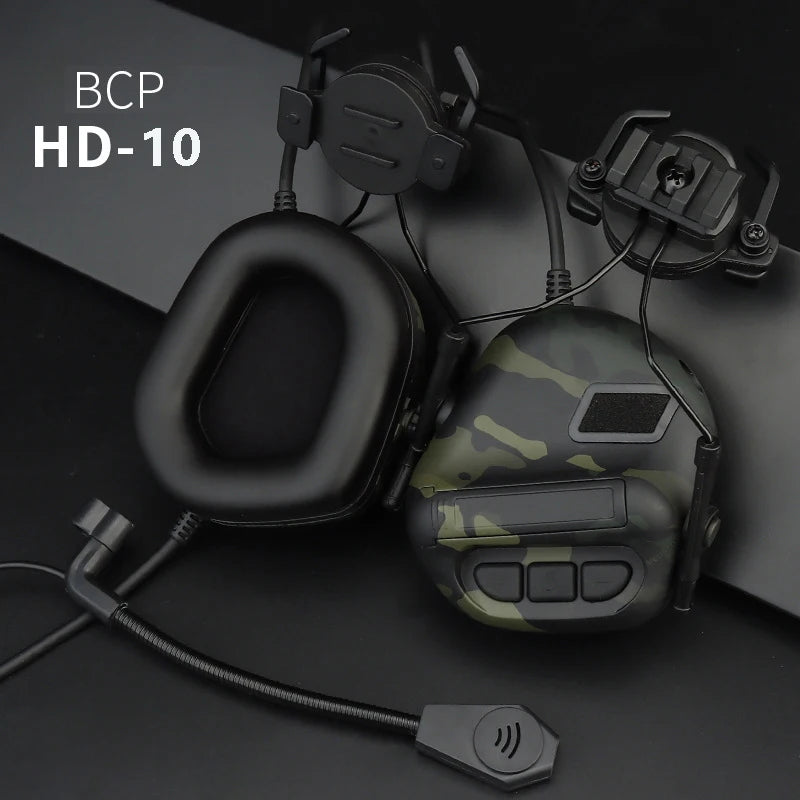 Tactical Helmet Headset with Fast Helmet Rail Adapter Military Airsoft Communication Headphone Outdoor Hunting Shooting Headset