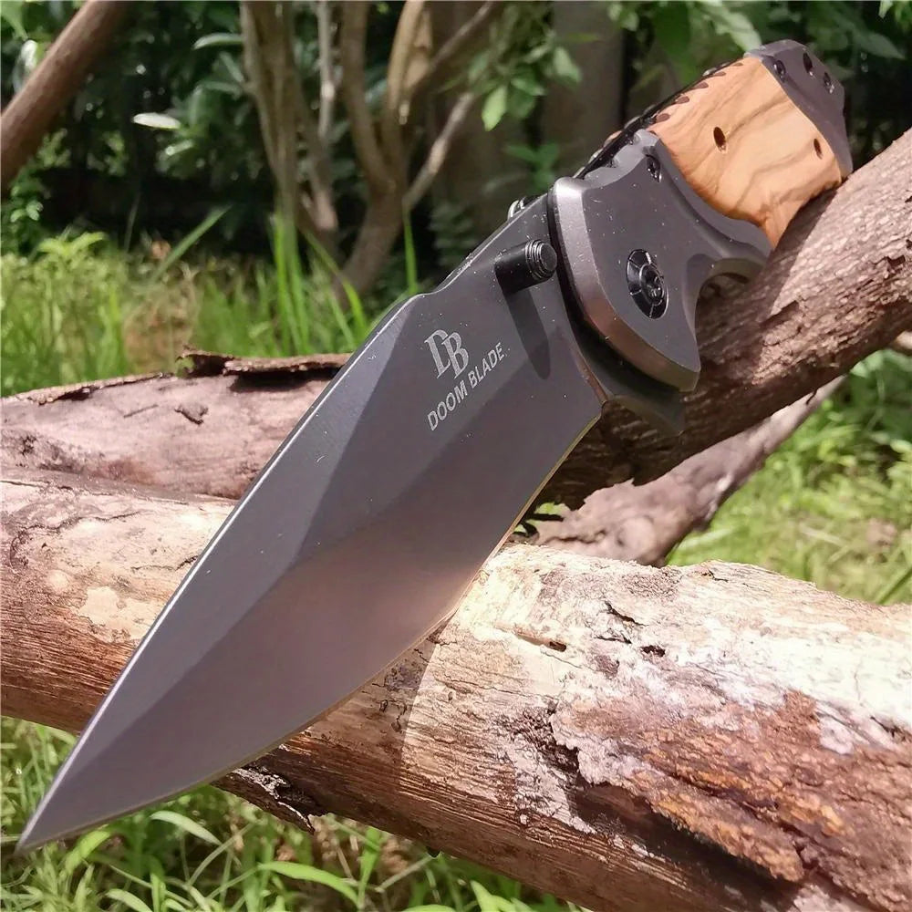 1PC Stainless Steel Folding Knife, Portable Folding Pocket Knife, Multifunctional Fruit Knife for Camping, Fishing, Hiking and O