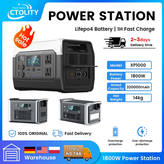 2600W 1800W Portable Power Station LiFePO4 battery UPS for Camping power outages Pure Sine Wave 220 230V 50Hz 1600W 110V 60Hz