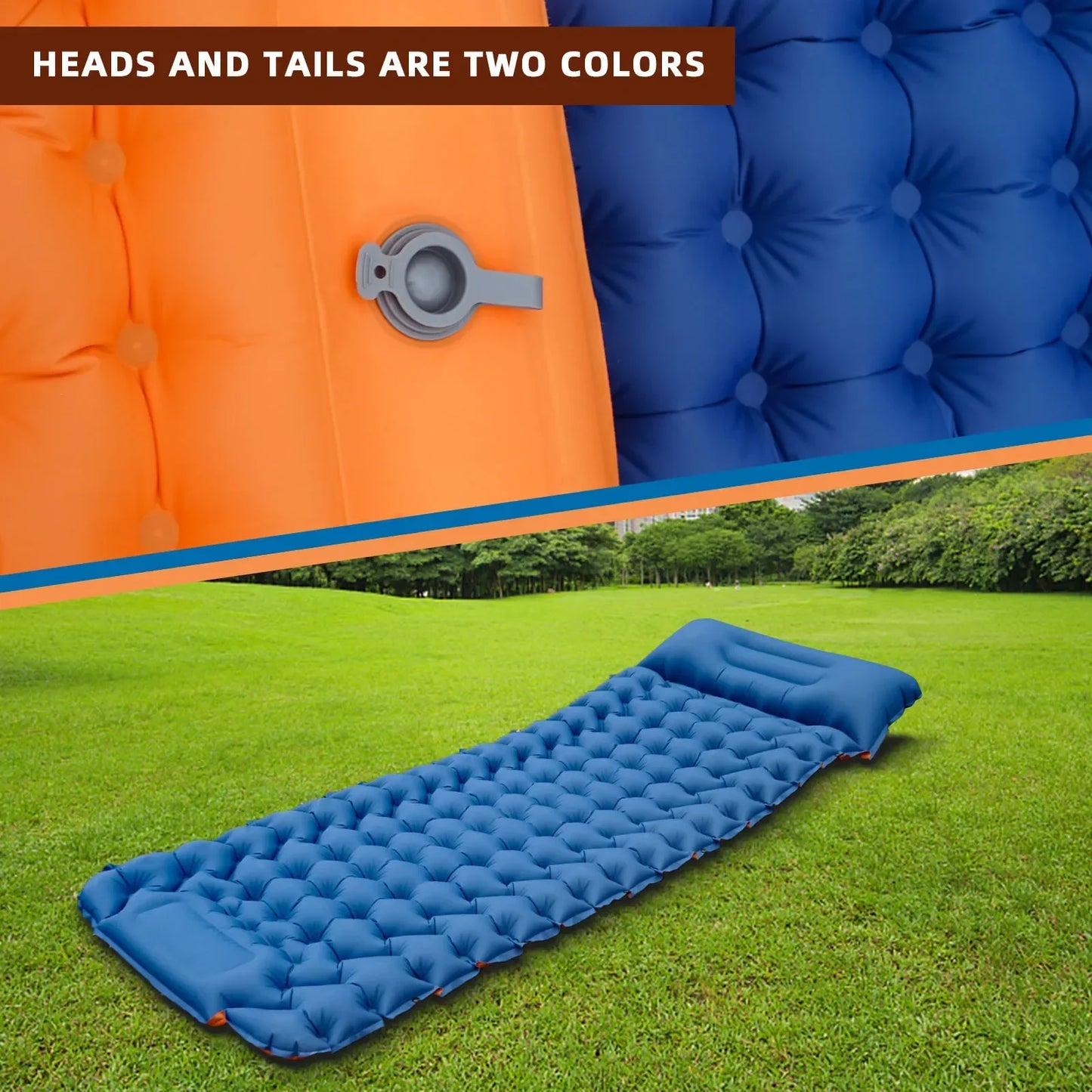 Outdoor Sleeping Pad Camping Inflatable Mattress Outdoor Mat Cushion Pillow Folding Bed Ultralight Air Cushion Hiking Trekking