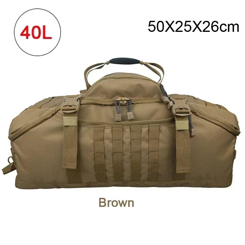 LQARMY 30L 50L 80L Sport Travel Bag Molle Tactical Backpack Gym Fitness Bag Large Duffle Bags for Camping Hunting Fishing