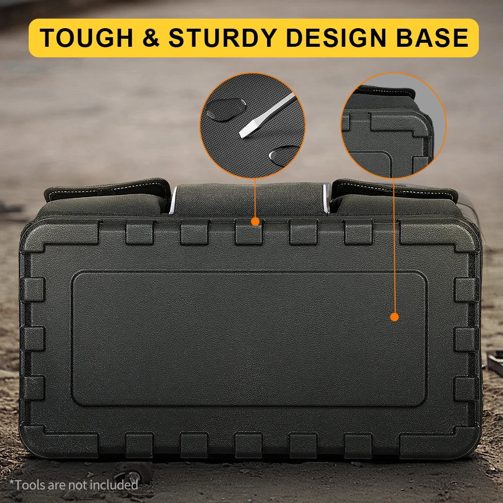 WINHUNT Heavy-Duty Tool Bag with Wide Mouth & Waterproof Base - Adjustable Shoulder Strap, Durable Polyester, Yellow/Black